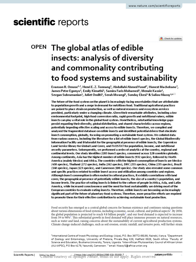 The Global Atlas of Edible Insects 2024 | PDF | Biodiversity | Agriculture