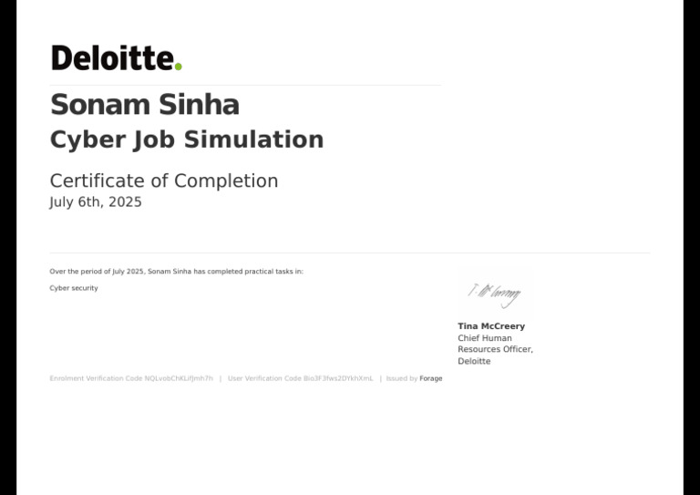 Deloite Cyber Certificate | PDF