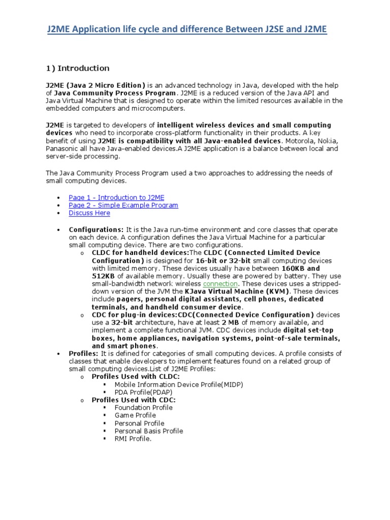 J2ME Application Lifecycle Overview | PDF | Java Virtual Machine | Java ...