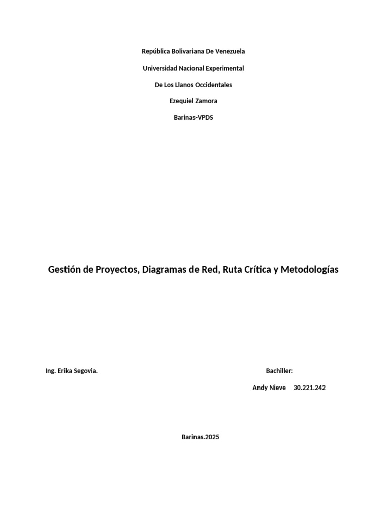Gestión de Proyectos y Diagramas de Red | PDF | Gestión de proyectos ...