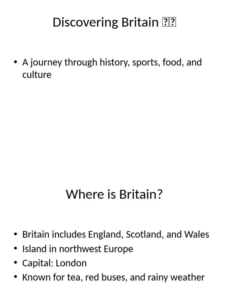Explore Britain's History and Culture | PDF | United Kingdom | England