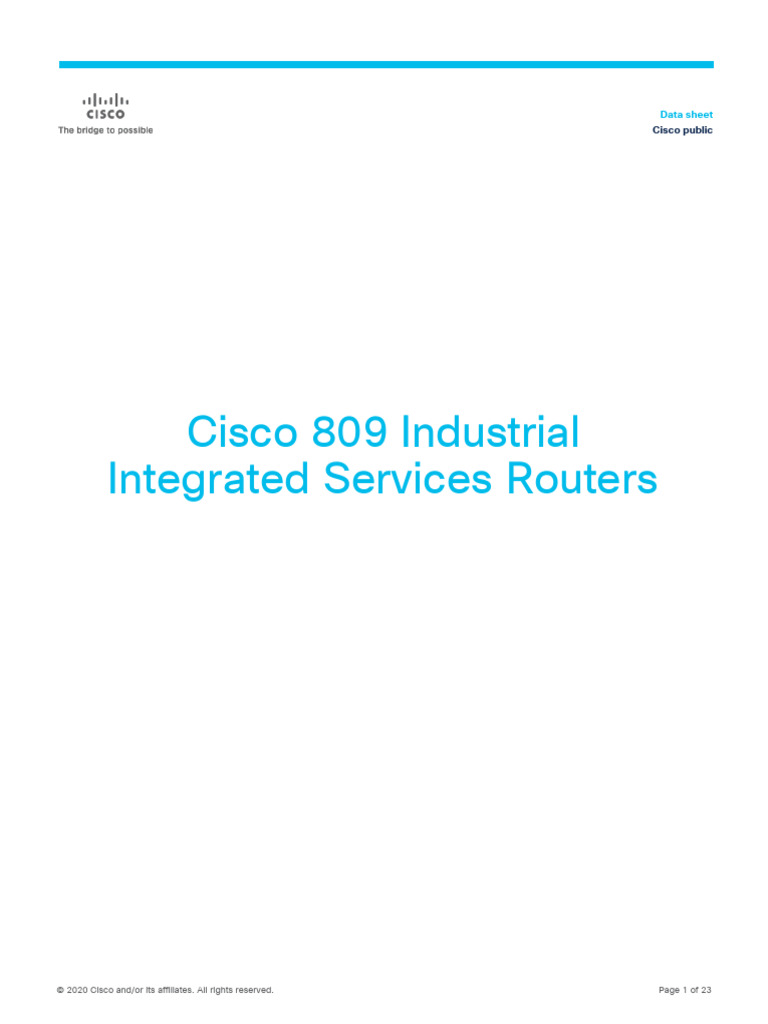 Cisco 809 Industrial Router Overview | PDF | Computer Network | I Pv6