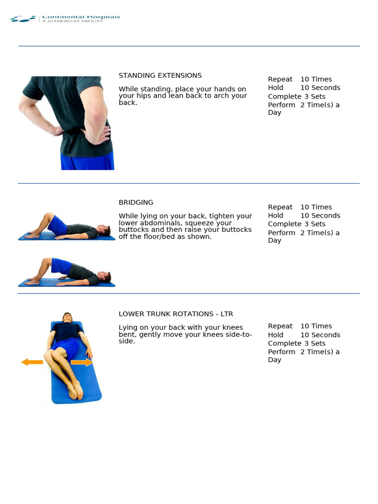 Lumbar Extension Exercise Guide | PDF | Pelvis | Musculoskeletal System