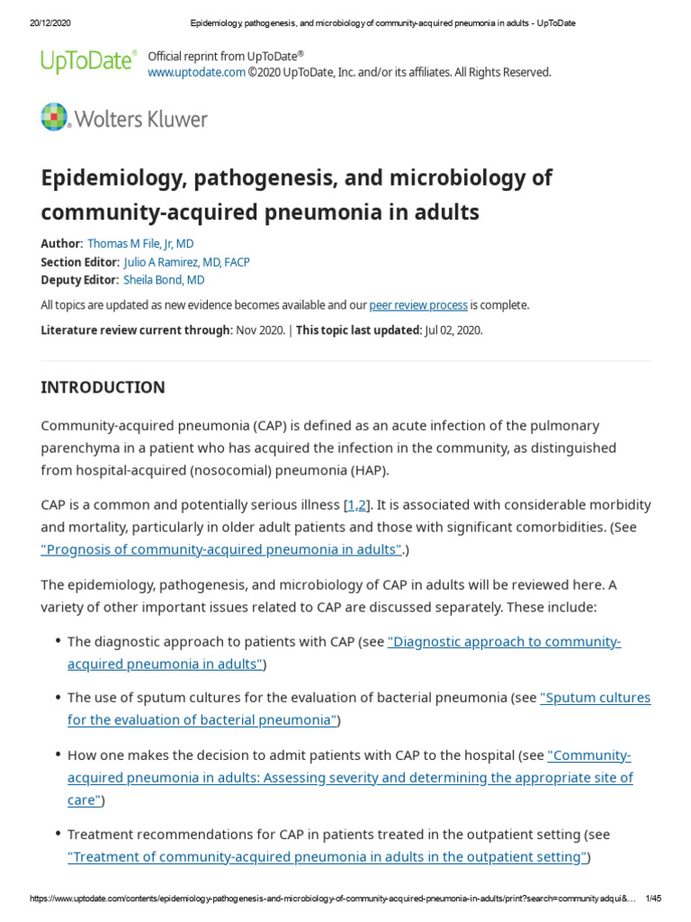 Community-Acquired Pneumonia Overview | PDF | Pneumonia | Respiratory ...