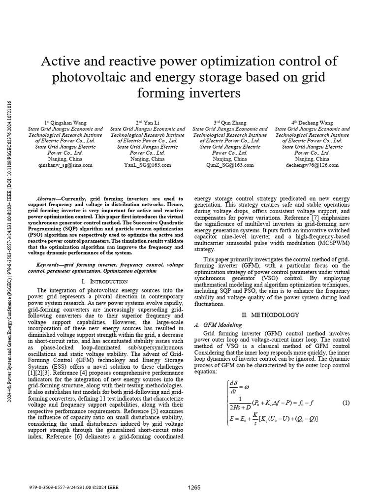 Reactive Power Optimization in PV Systems | PDF | Power Inverter ...