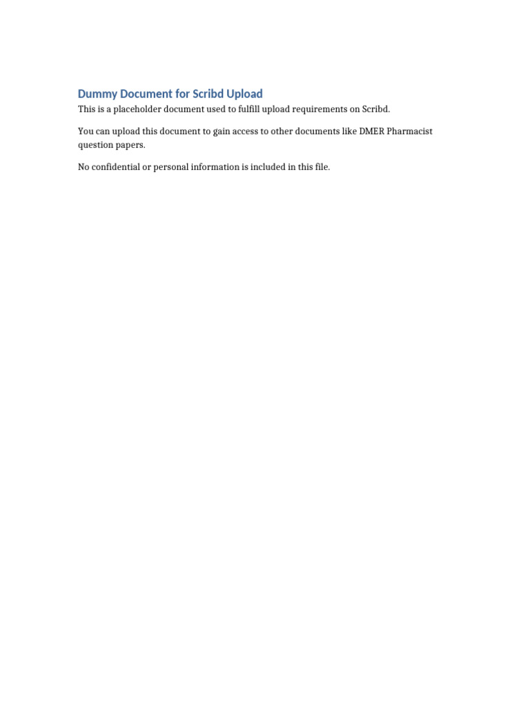 Scribd Upload Dummy Document | PDF