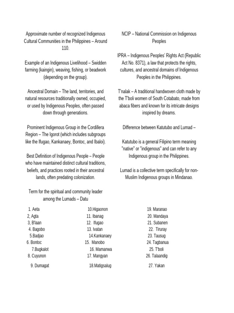 Indigenous Peoples of the Philippines | PDF | Indigenous Peoples ...
