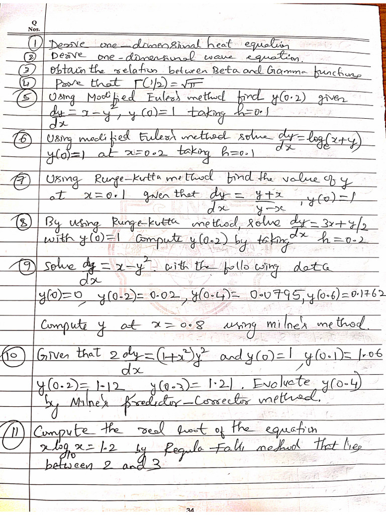 M-2 Important Questions | PDF
