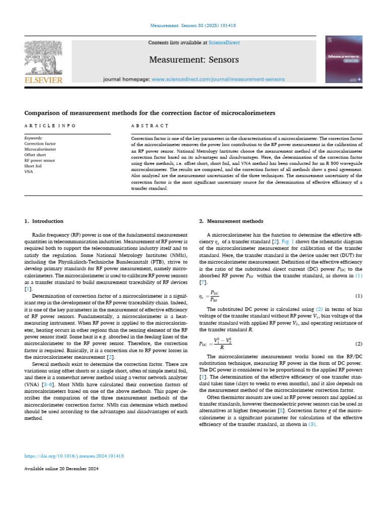 Comparison of Measurement Methods - 2025 | PDF | Calibration ...