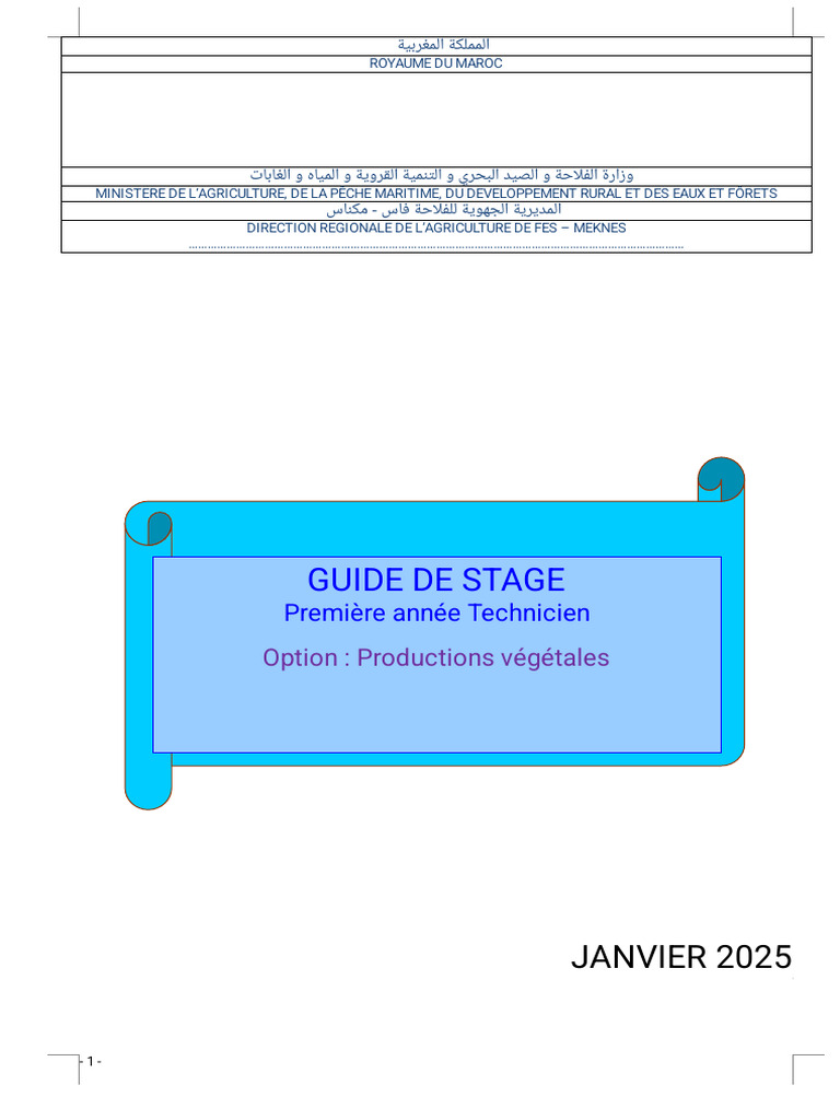 Guide de Stage en Productions Végétales | PDF | Semis | Irrigation