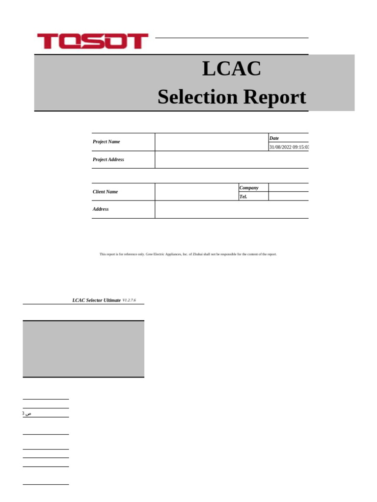 LCAC Selection Report Overview | PDF | Heat | Temperature