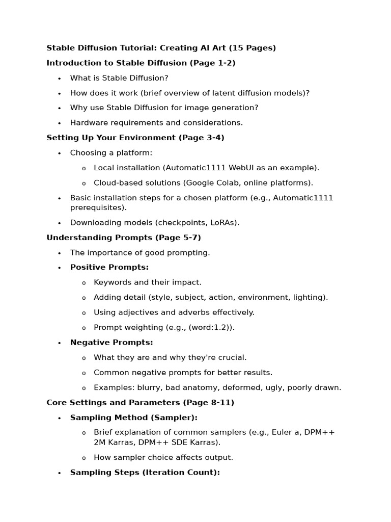 Stable Diffusion AI Art Guide | PDF | Applied Mathematics ...