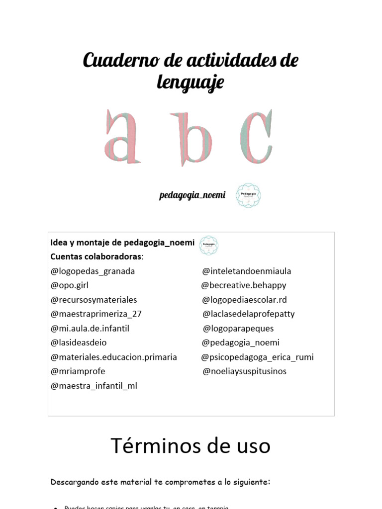 Actividades de Lenguaje para Niños | PDF | Palabra | Sílaba