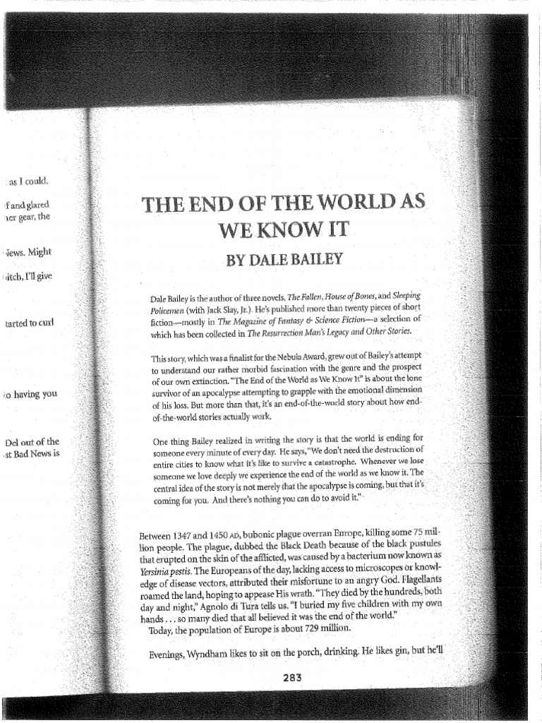 Dave Bailey. The End of The World As We Know It | PDF