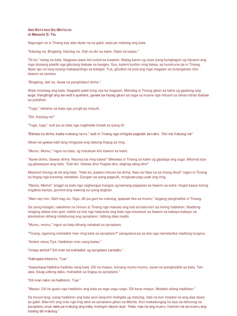 How did you feel about tinang and the little girl while reading the story image