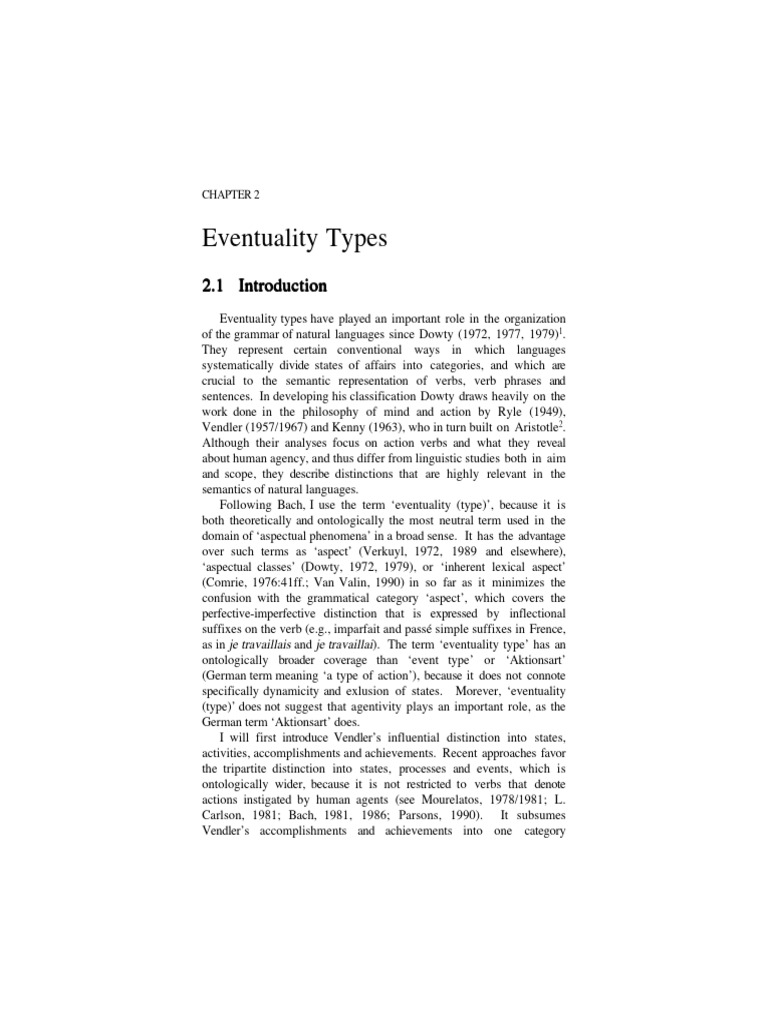 Understanding Eventuality Types in Language | PDF | Semantics ...