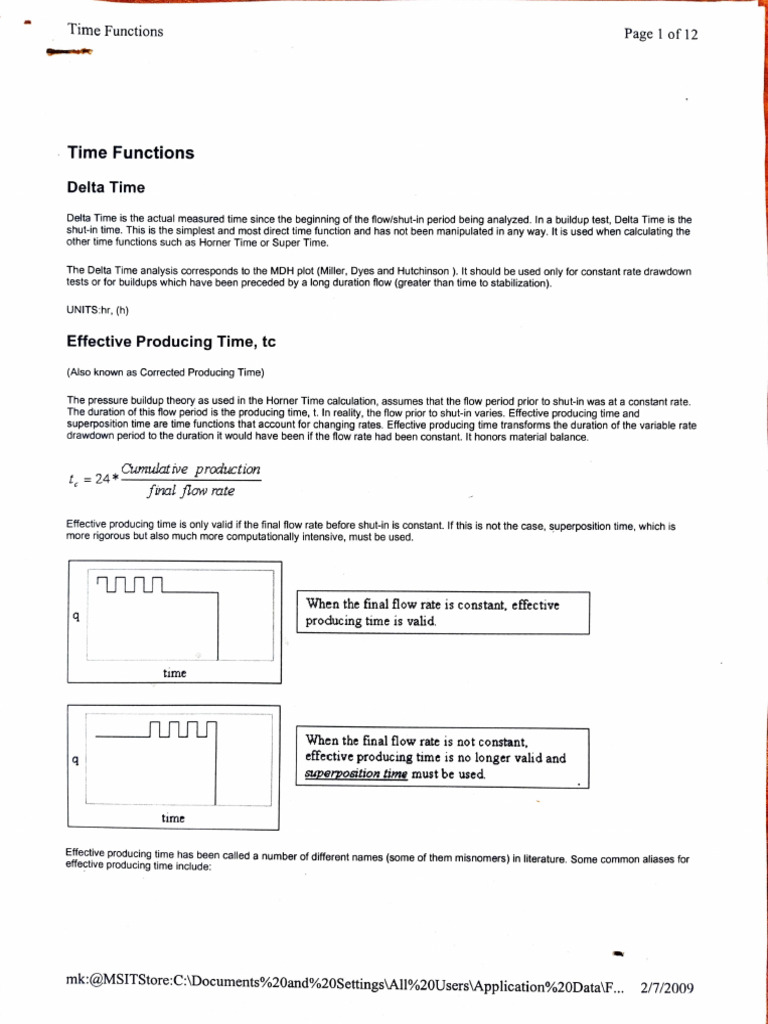 Understanding Time Functions in Well Testing | PDF | Fluid Dynamics | Gases