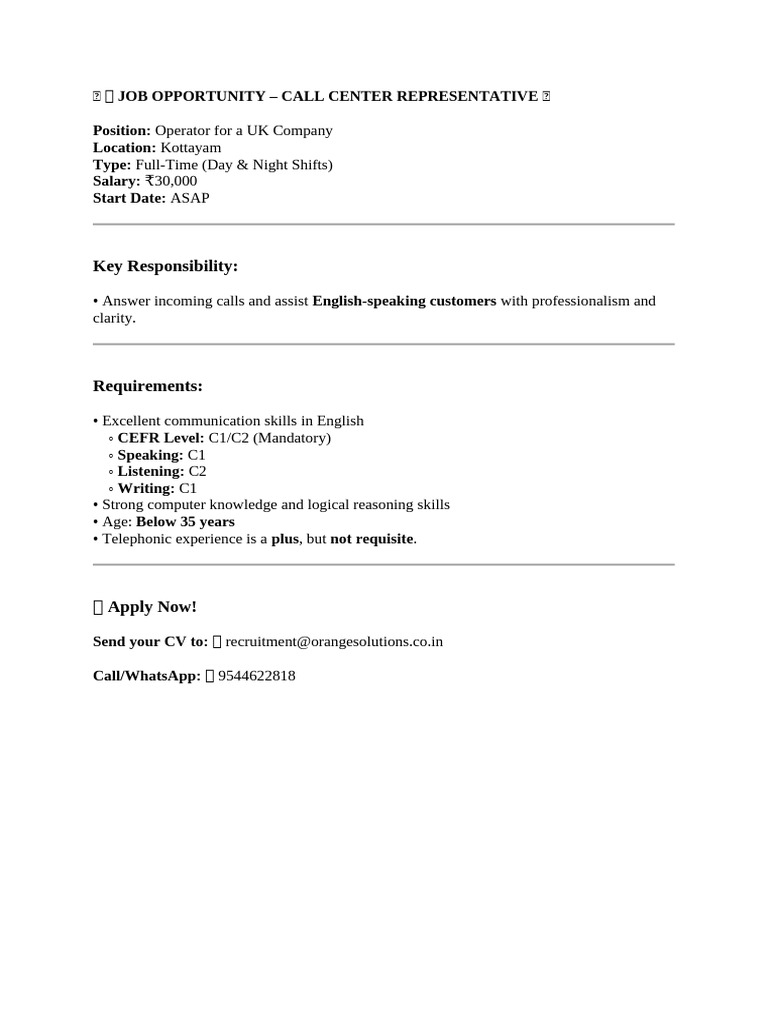 Job Opportunity Notice | PDF