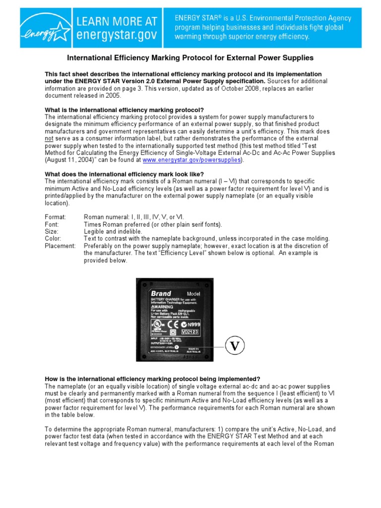 International Efficiency Marking Protocol | PDF | Power Supply | Typefaces
