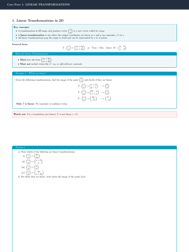 Linear Transformations and Matrices | PDF | Matrix (Mathematics ...