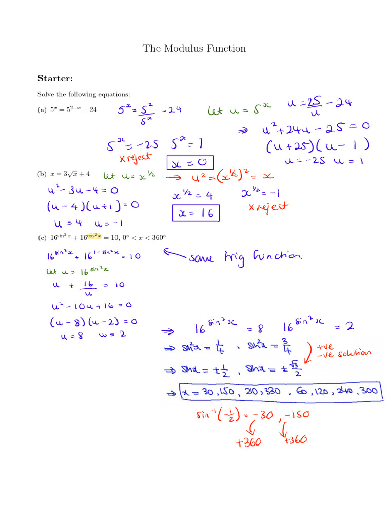 Understanding the Modulus Function | PDF | Mathematical Analysis ...