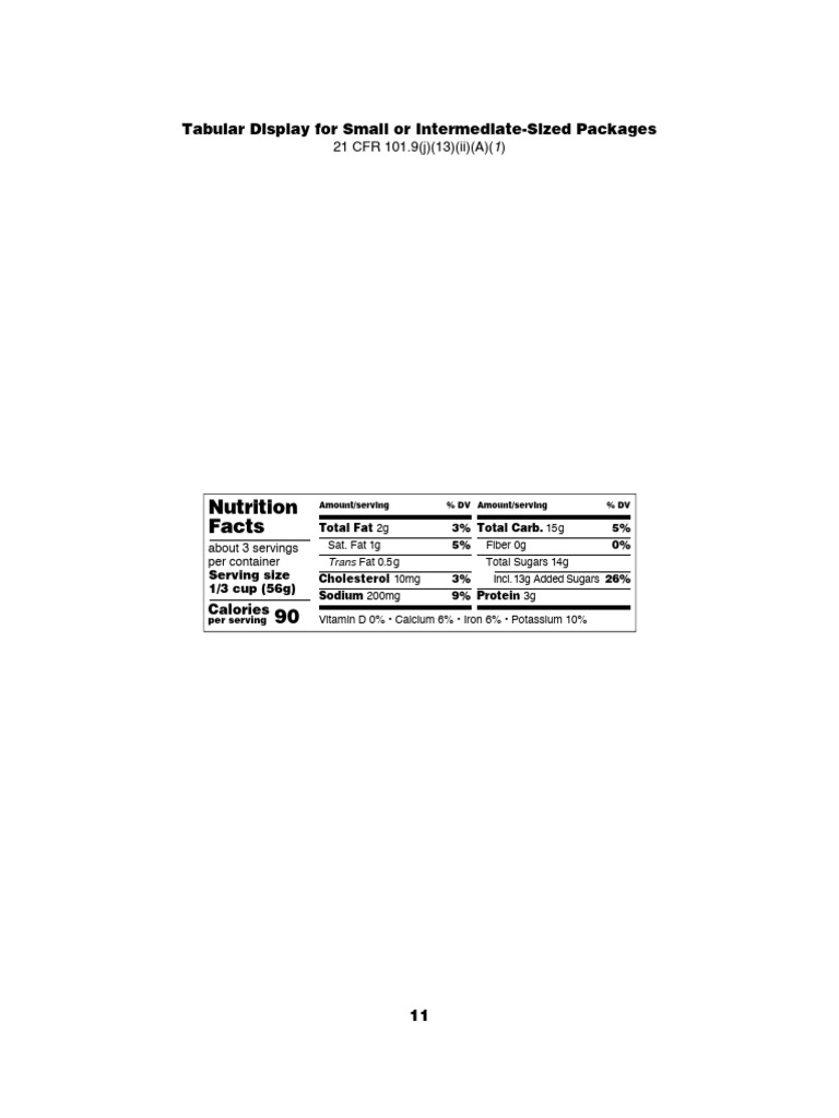 Tabular Display for Small Packages | PDF