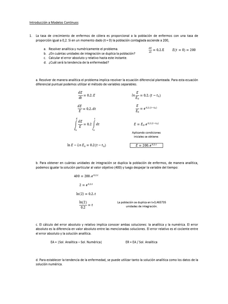 14 - Introducción A Modelos Continuos - Con Soluciones | PDF ...