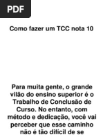 Como Fazer Um TCC Nota 10