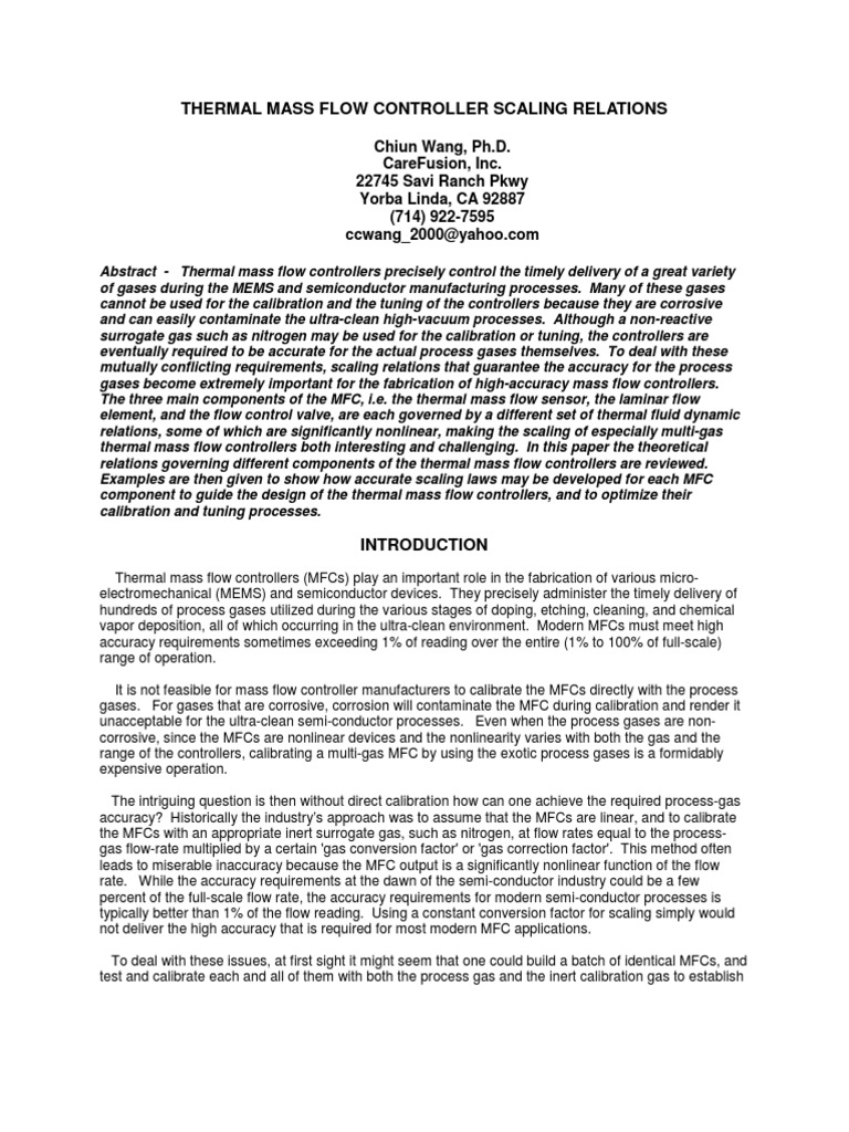 Scaling Relations for Thermal MFCs | PDF | Gases | Fluid Dynamics