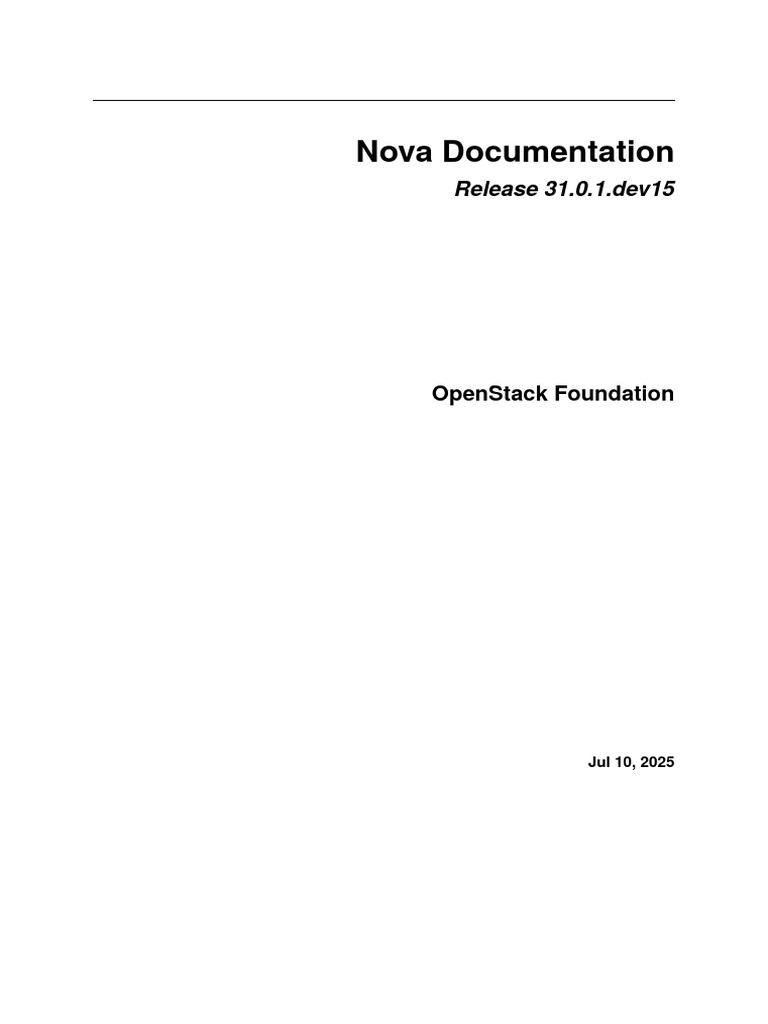 OpenStack Nova Documentation 31.0.1 | PDF | Port (Computer Networking ...