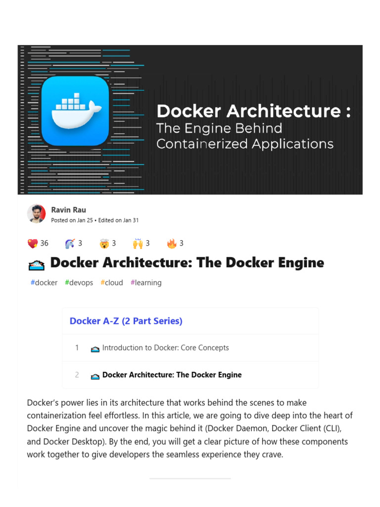 ? Docker Architecture - The Docker Engine - DEV Community | PDF ...