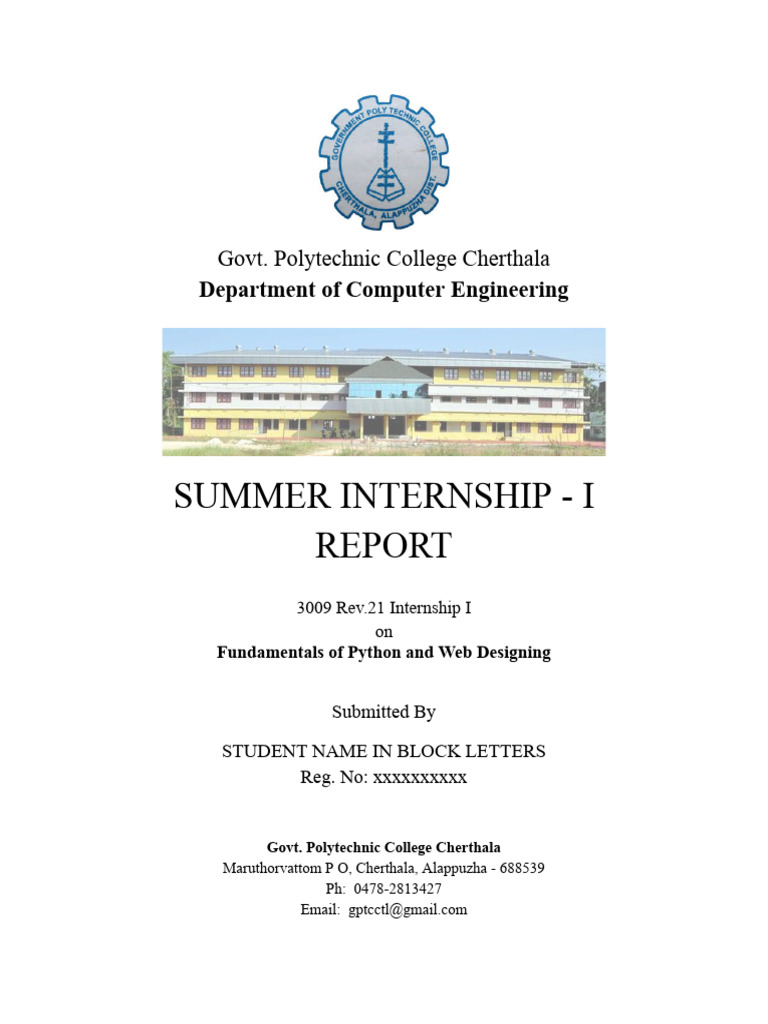 Summer Internship Report: Python & Web Design | PDF
