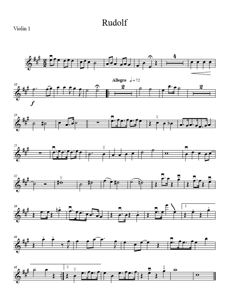 Rudolf's Allegro Sheet Music | PDF | Musical Compositions | String ...