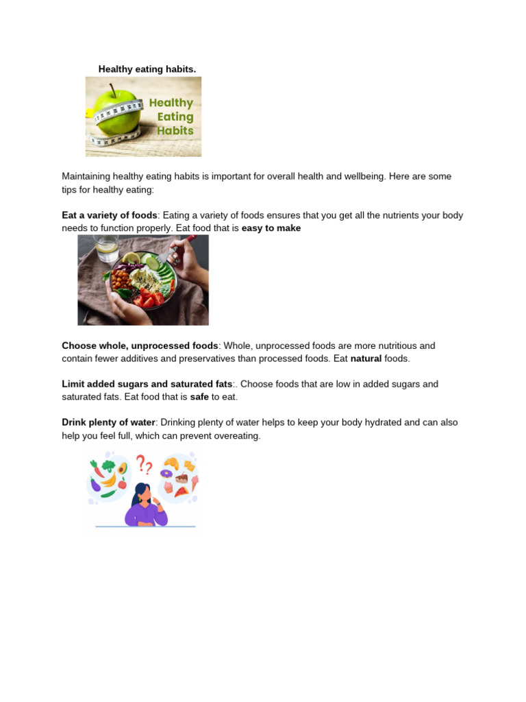 Healthy Eating Habits Pdf