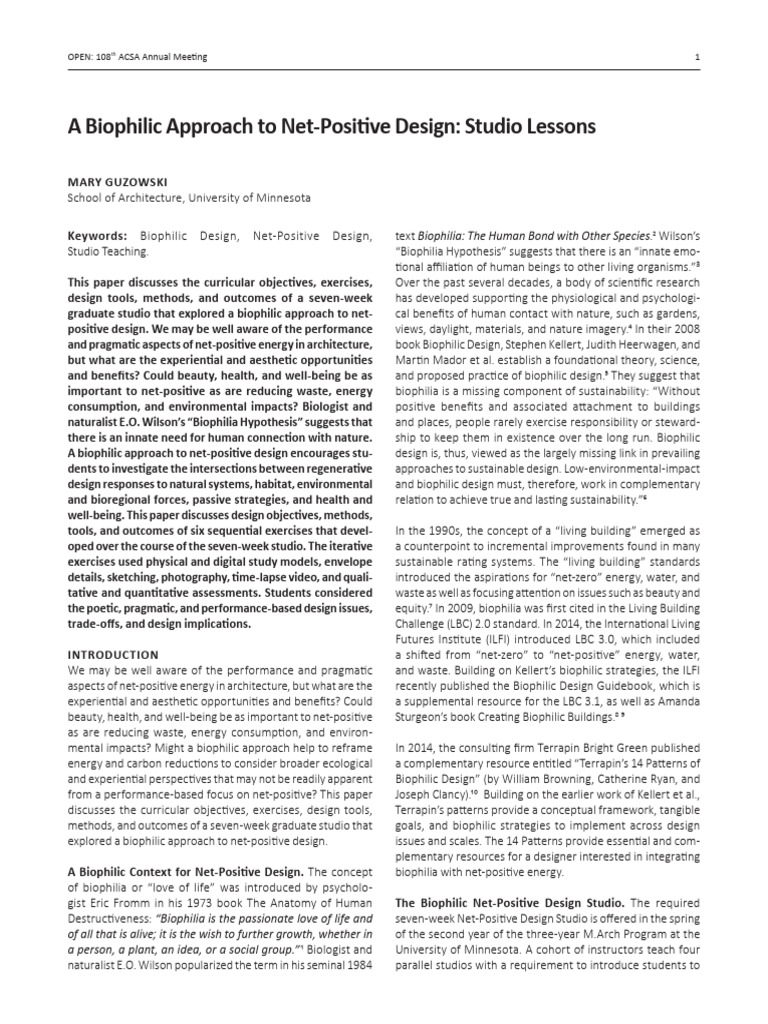 Biophilic Net-Positive Design Studio Insights | PDF | Green Building ...