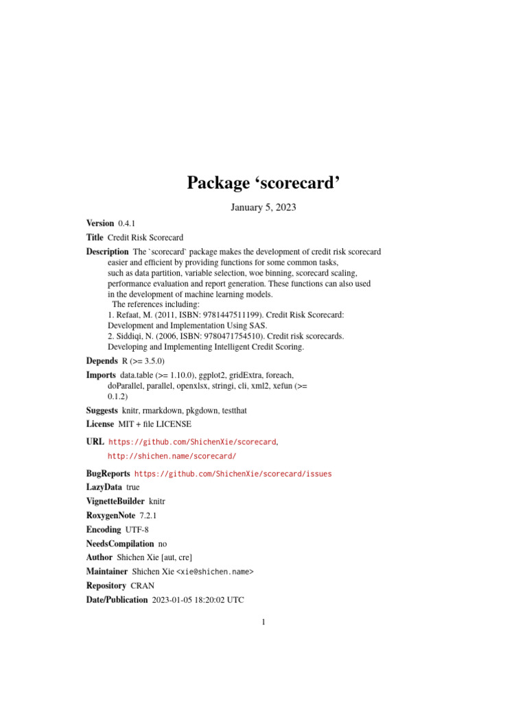Scorecard | PDF | Sensitivity And Specificity | Cross Validation ...