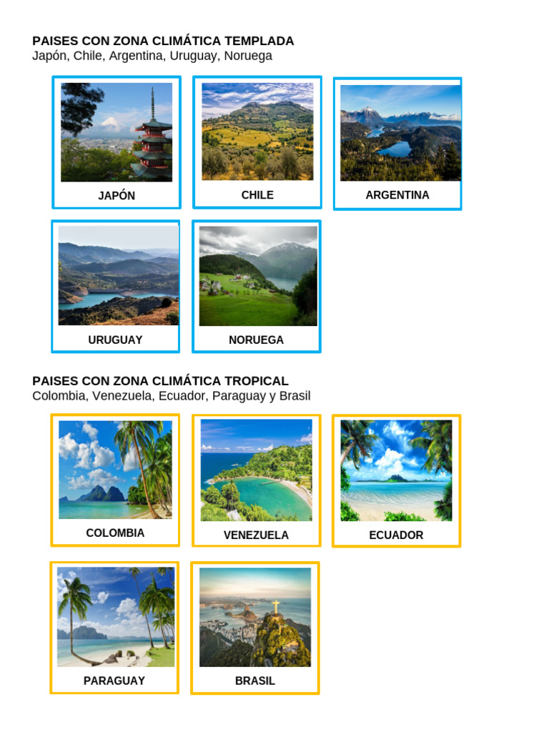 5 Países con Clima Templado | PDF