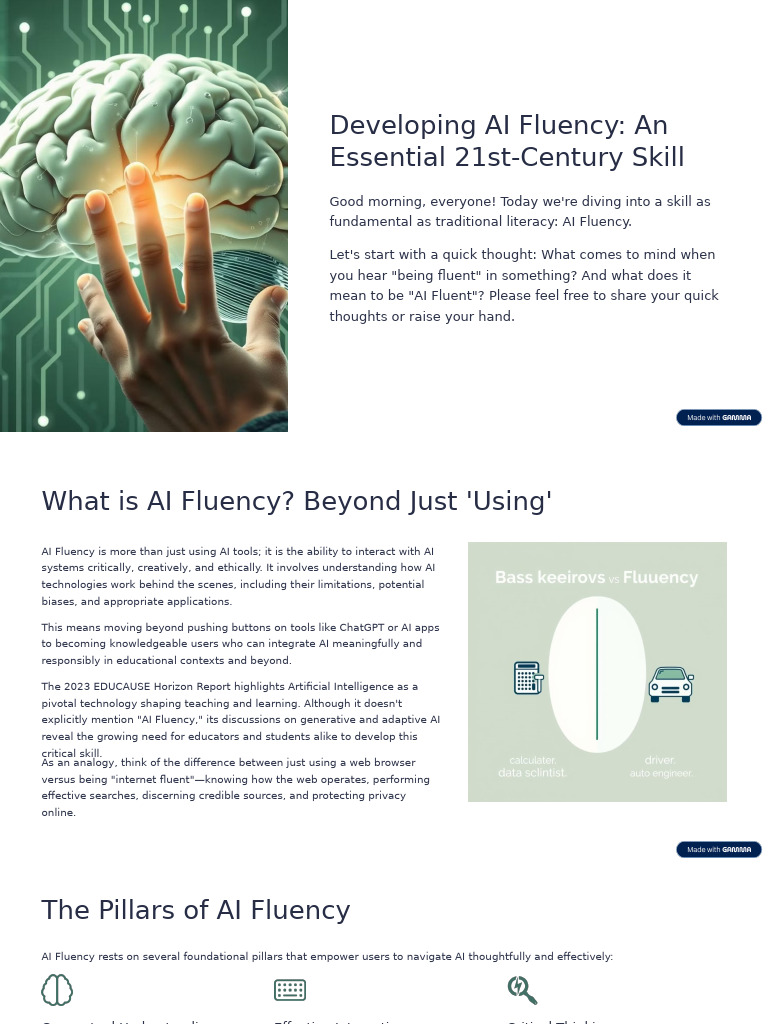 AI Fluency: Essential Skills for Educators | PDF | Artificial ...