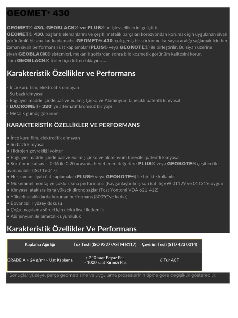 Geomet 430 | PDF