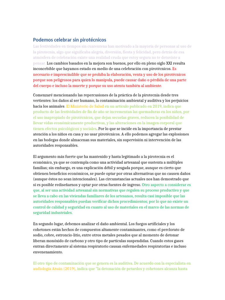 Prohibición de Pirotecnia: Salud y Ambiente | PDF | Pirotécnica ...