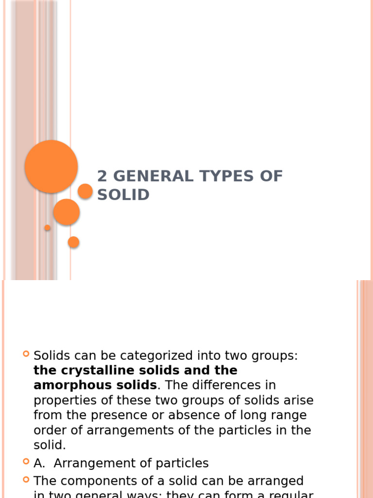Types of Solids: Crystalline vs Amorphous | PDF | Ion | Crystal