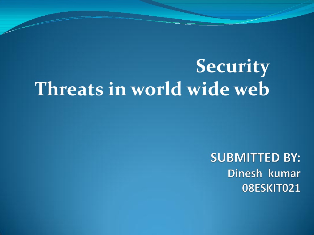 Security Threats in World Wide Web | PDF | Business | Computers