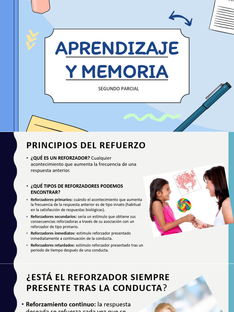 Aprendizaje y Memoria | PDF | Reforzamiento | Sicología