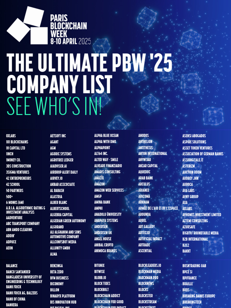 PBW 25 Attending Companies - List | PDF | Companies