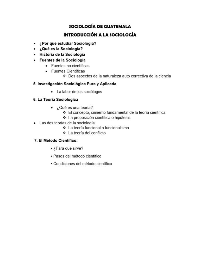 Introducción a la Sociología en Guatemala | PDF | Teoría | Sociología