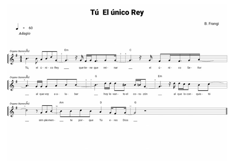 Tú El Único Rey Part Acordes Sol | PDF