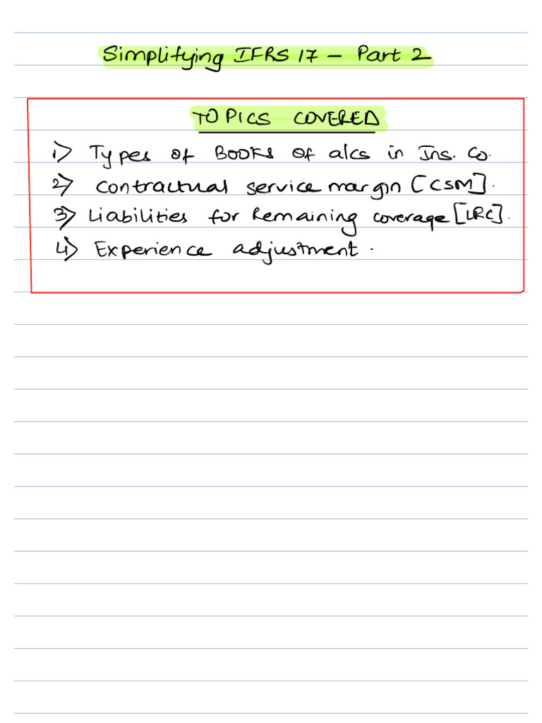 Understanding IFRS 17: CSM and LRC Explained | PDF | Insurance ...