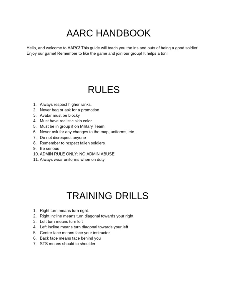 Aarc Handbook | PDF