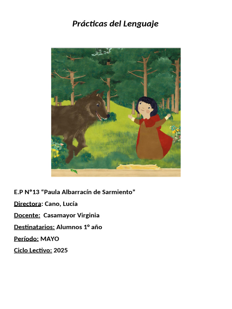 Actividades sobre Caperucita Roja | PDF | Caperucita Roja | Cuentos