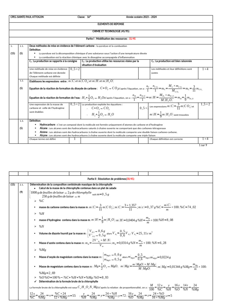 Méthodes et Calculs en Chimie 2023-2024 | PDF | Poids | Lois du ...